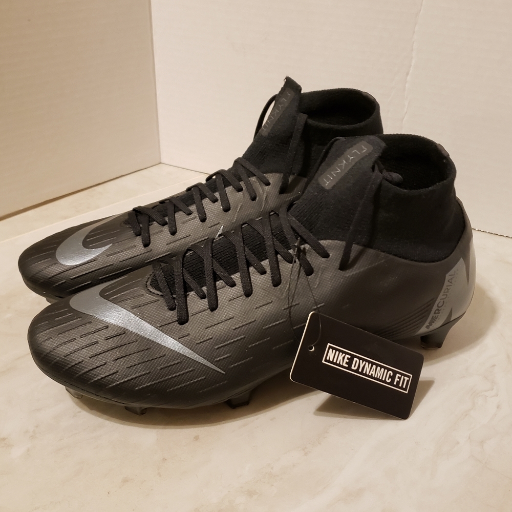 NIKE SUPERFLY VI PRO FG SOCCER CLEATS (BLACK) AH7368-001 NEW 10.5
